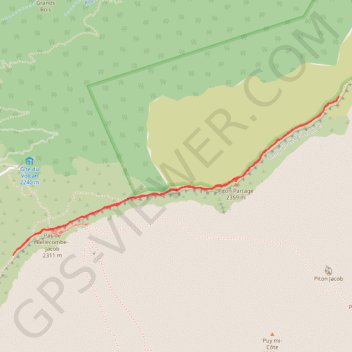 Trace GPS Randonnée pour observer la coulée de lave, itinéraire, parcours