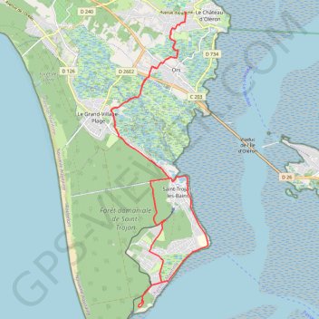 Trace GPS Du Château d'Oléron à la plage de Gatseau, itinéraire, parcours