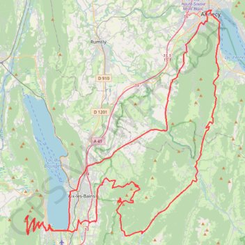 Trace GPS Relais du Chat - Mont Revard - Annecy, itinéraire, parcours