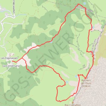 Trace GPS Traversée du Plateau du Cornafion jusqu'à la Crête des Crocs, itinéraire, parcours
