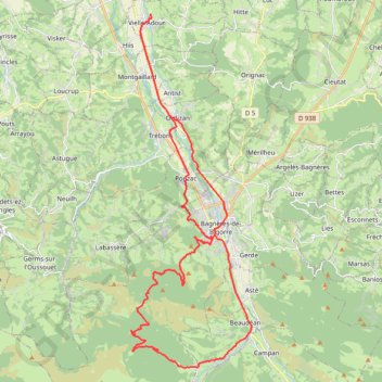 Trace GPS Bagnères-de-Bigorre - Col du couret, itinéraire, parcours