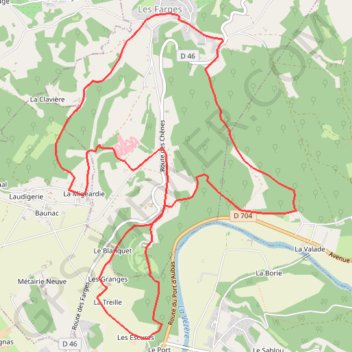 Trace GPS Les Farges par le Cheylard, itinéraire, parcours