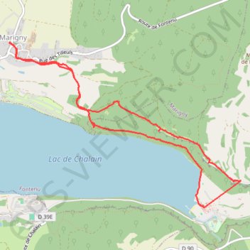 Trace GPS Lac de Chalain - Jura - Août, itinéraire, parcours