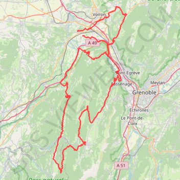 Trace GPS Vourey - Herbouilly - Croix Perrin - Placette, itinéraire, parcours