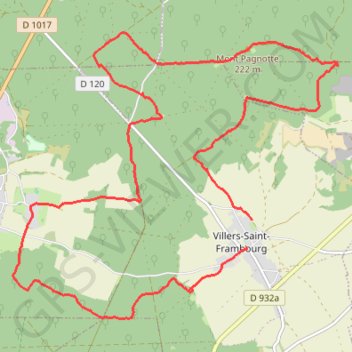 Trace GPS Villers Saint Frambourg, itinéraire, parcours
