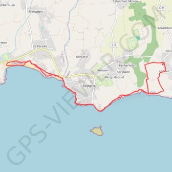 Trace GPS Trémorvezen - Pointe de TREVIGNON, itinéraire, parcours
