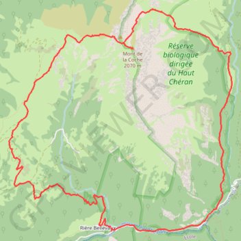 Trace GPS Le Mont de la Coche depuis Rière Bellevaux, itinéraire, parcours