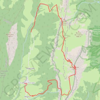 Trace GPS Le Trélod -traversée sud nord - Bauges, itinéraire, parcours