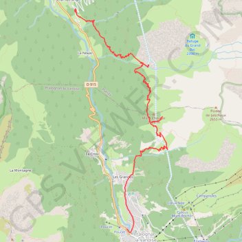 Trace GPS Rando cascade de la Vuzelle, itinéraire, parcours