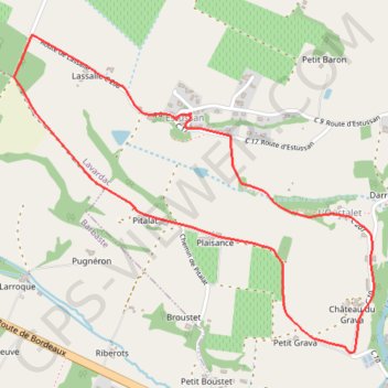 Trace GPS Estussan, balade panoramique en Albret - Pays d'Albret, itinéraire, parcours