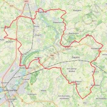 Trace GPS Gavere - Zwalm - Eine - Huise, itinéraire, parcours