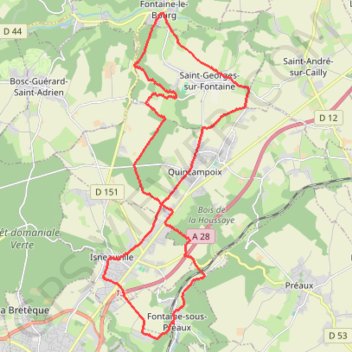 Trace GPS Randonnée à Fontaine sous Préaux, itinéraire, parcours