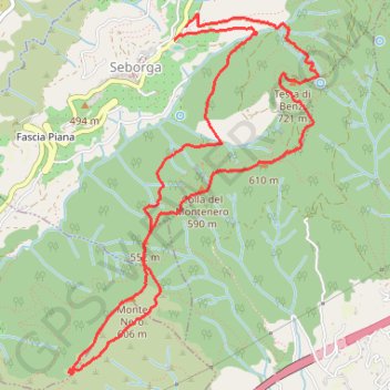 Trace GPS Montagne noire - Seborga, itinéraire, parcours