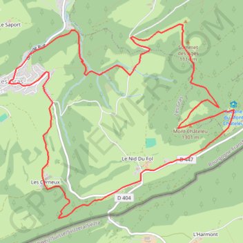 Trace GPS Le Mont Châteleu - Doubs, itinéraire, parcours