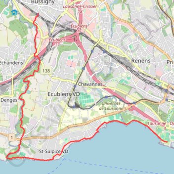 Trace GPS Bussigny-Vidy par La Venoge, itinéraire, parcours