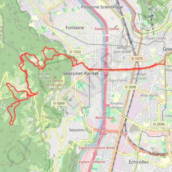 Trace GPS Champ Bruzier, itinéraire, parcours