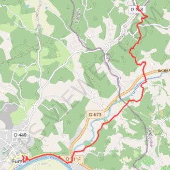 Trace GPS Du château de Fumel au château de Bonaguil - Pays de la vallée du Lot, itinéraire, parcours