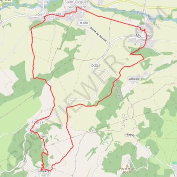 Trace GPS Les Cinq villages par Saint-Cirq-sur-Couze, itinéraire, parcours