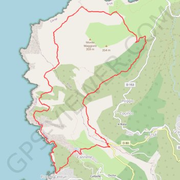 Trace GPS Centuri - Sentier des Douaniers, itinéraire, parcours