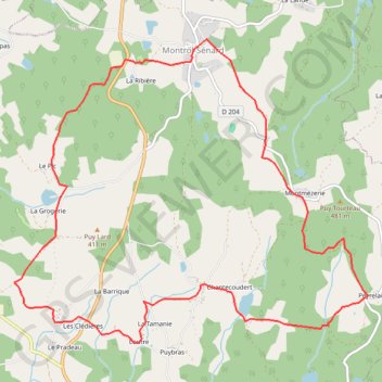 Trace GPS Circuit sur les traces d'Henry IV - Montrol-Sénard, itinéraire, parcours