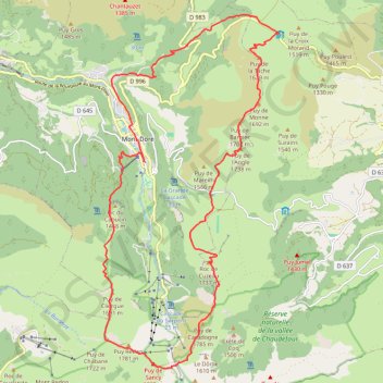 Trace GPS Traversée du Puy de Sancy, itinéraire, parcours