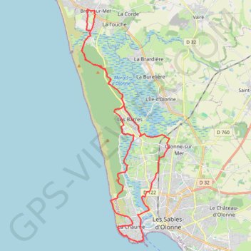 Trace GPS foret-olonne-chaume-foret-39km, itinéraire, parcours