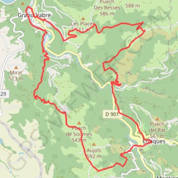 Trace GPS Sentier de Dadon - Grand-Vabre, itinéraire, parcours