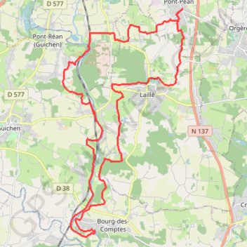 Trace GPS Le long de la Vilaine - Pont-Péan, itinéraire, parcours