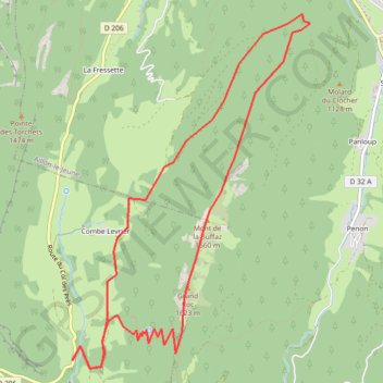 Trace GPS Crêtes de la Buffaz, itinéraire, parcours