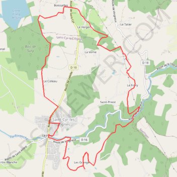 Trace GPS Bois de Sury, itinéraire, parcours