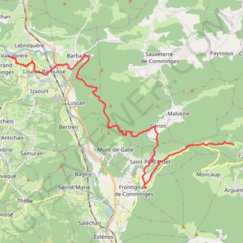 Trace GPS Chemin du Piemont de Cazaunous à Valcabrère, itinéraire, parcours