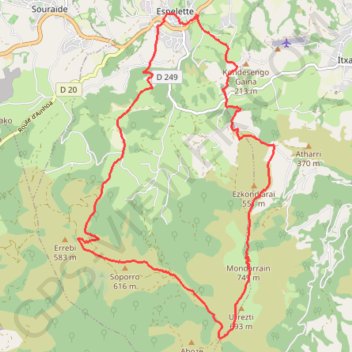 Trace GPS Pays Basque, le Mondarrain, itinéraire, parcours