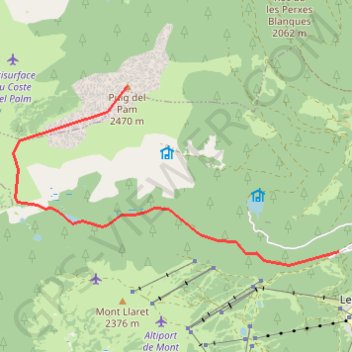 Trace GPS Puig del Pam depuis les Angles, itinéraire, parcours