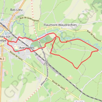 Trace GPS Circuit du camp César - Avesnes-sur-Helpe, itinéraire, parcours
