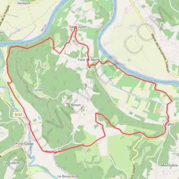Trace GPS Cénac et Saint-Julien, itinéraire, parcours