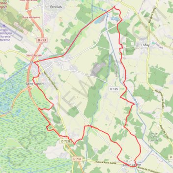 Trace GPS Parcours cyclable 5 : Entre la Vallée de l'Arnoult et le Canal Charente-Seudre - 25 km, itinéraire, parcours