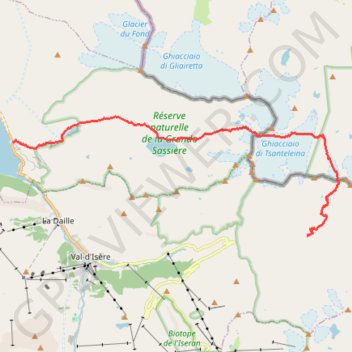 Trace GPS Prariond - Villaret du Nial par les cols de Fons et de la Tsanteleina, itinéraire, parcours