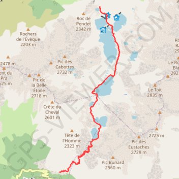 Trace GPS Oisans-7-Laux-Lac de La Salle & poursuite à travers les Lacs jusqu'au Lac Noir, itinéraire, parcours