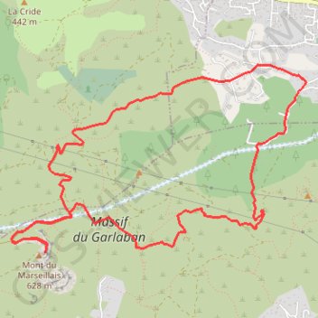 Trace GPS Mont du Marseillais depuis la Destrousse, itinéraire, parcours