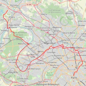 Trace GPS Paris (Chatelet) - Cergy, itinéraire, parcours