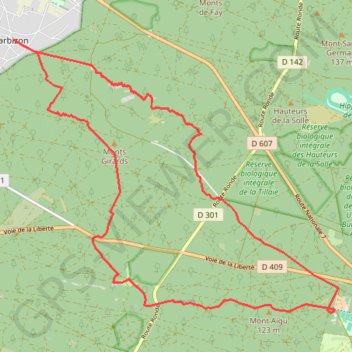 Trace GPS Fontainebleau La Faisanderie, itinéraire, parcours