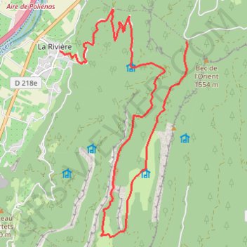 Trace GPS De La Rivière au col de Montaud, itinéraire, parcours