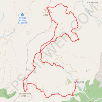 Trace GPS Dzonfié - Quermoz, itinéraire, parcours