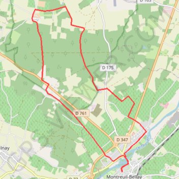 Trace GPS Randonnée à Montreuil-Bellay, itinéraire, parcours