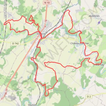 Trace GPS Randonnée de Vivonne, itinéraire, parcours