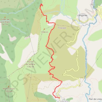 Trace GPS Rocca spaviera, itinéraire, parcours