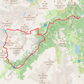 Trace GPS Lacs de Nère, Embarrat et Pourtet, itinéraire, parcours