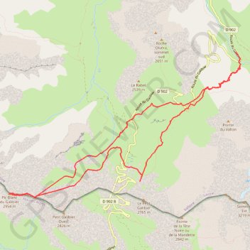 Trace GPS Pic blanc du galibier depuis plan lachat (valoire), itinéraire, parcours
