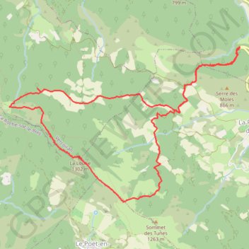 Trace GPS Montagne de La Loube - Saint Auban sur l'Ouvèze (26), itinéraire, parcours