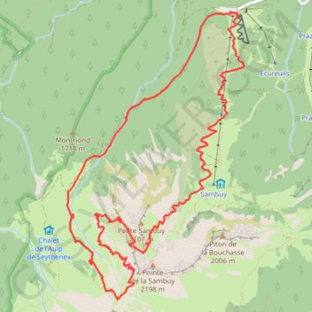 Trace GPS Col de la Sambuy - Linguale - Petite Chaurionde, itinéraire, parcours